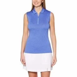 Callaway Women's Sleeveless ¼ Zip Heather Golf Polo