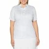 Callaway Women's Geo Print Mock Golf Polo - Extended Sizes -Baseball Softball Shop CGKS9V3W 123 White 01