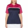 Callaway Women's Colour Block Golf Polo - Extended Sizes -Baseball Softball Shop CGKS9V4W 576 WildAster 01