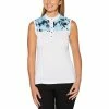Callaway Women's Block Floral Sleeveless Golf Polo - Extended Sizes -Baseball Softball Shop CGKS9V6W 123 White 01