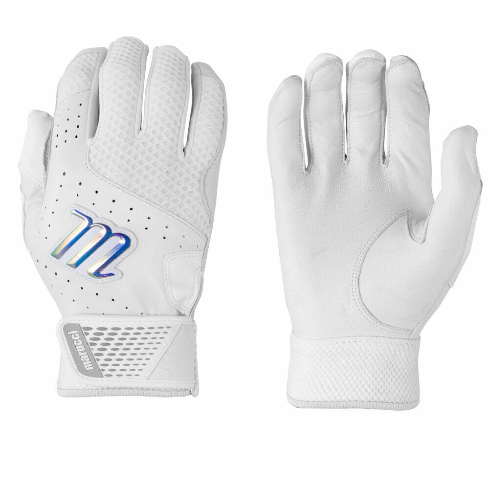 Marucci Crest Batting Gloves - Youth Large - White 3 Marucci Crest Batting Gloves - Youth Large - White